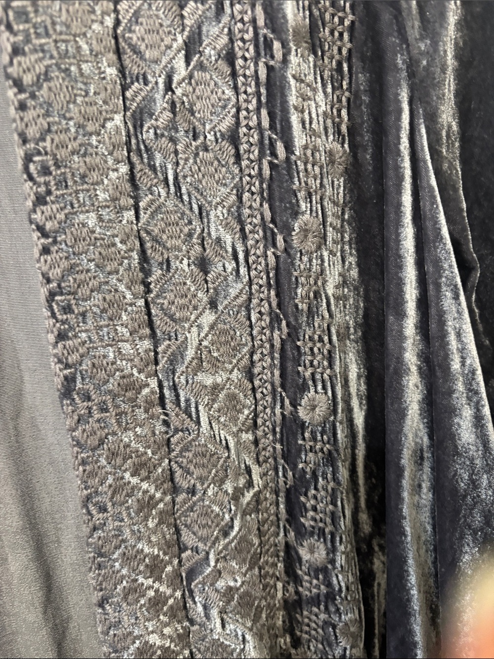 Johnny Was Daniella crushed velvet embroidered draped open front cardigan Small - Picture 4 of 8